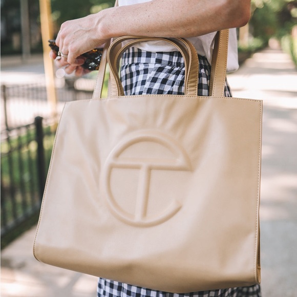 Telfar Medium Cream Shopping Bag Vegan Leather Tote - Picture 8 of 8